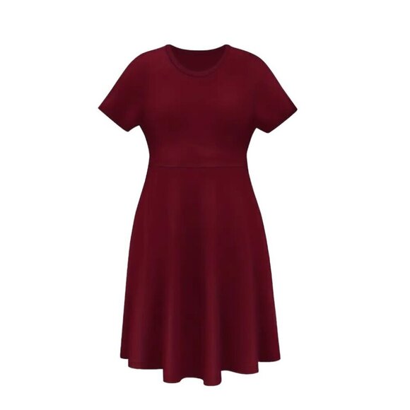 NEW Unbranded Tee Dress | Burgundy - Picture 3 of 5
